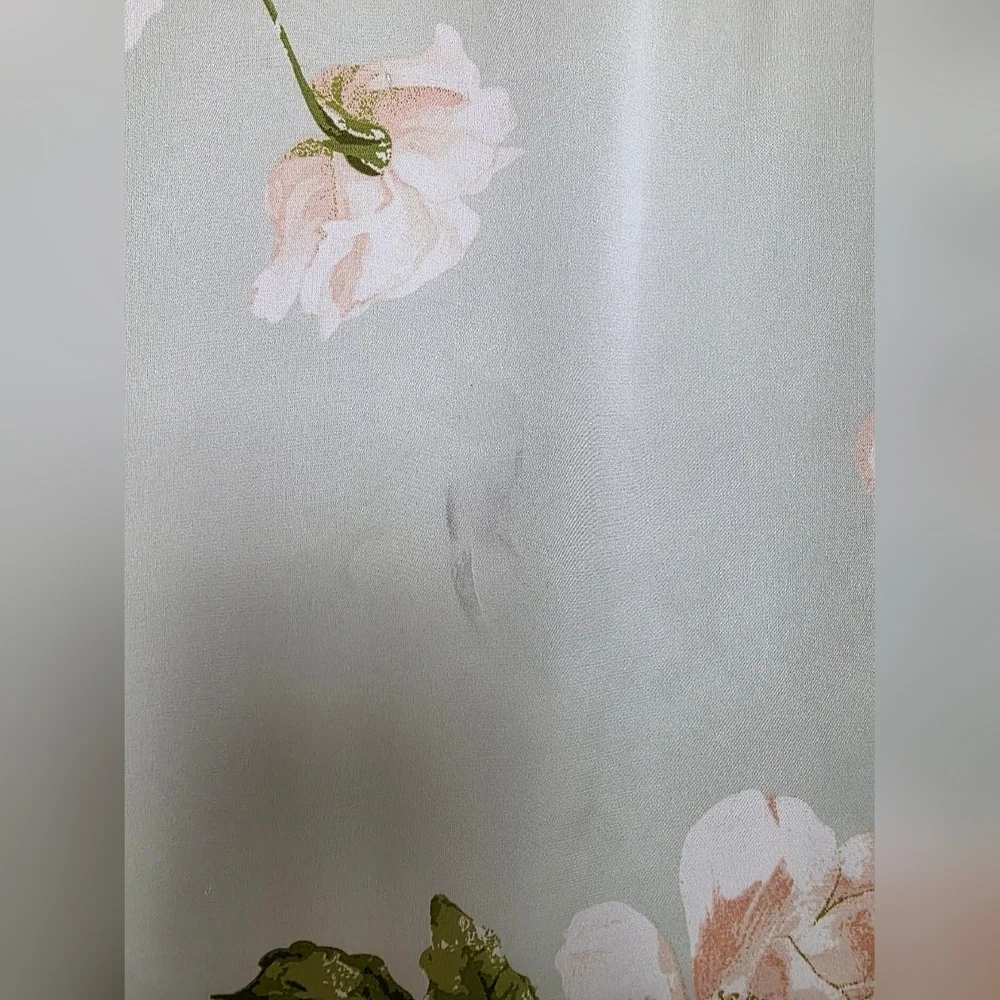 Lulus Radiant Occasion Light Green Mint Floral Satin A-Line Maxi Dress, Large